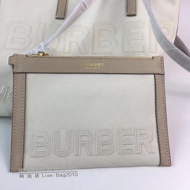 Burberry專櫃新款包包 巴寶莉棉麻混紡帆布Beach Tote沙灘托特包手提包  db1225